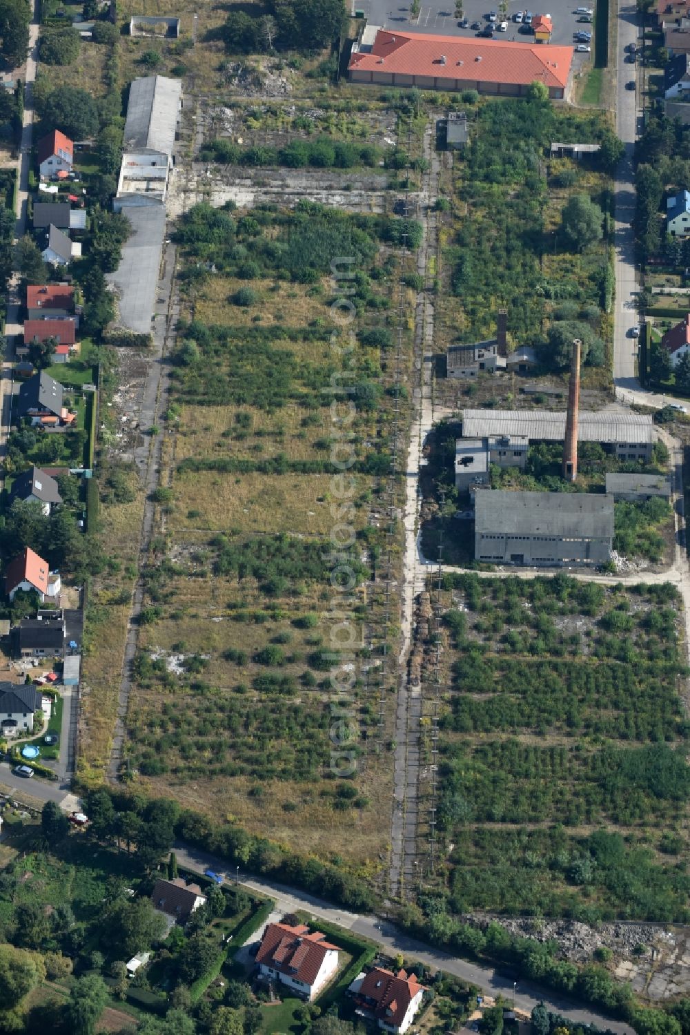 Berlin from the bird's eye view: Ruins of the former factory - building an der Anton-von-Werner-Strasse in Berlin