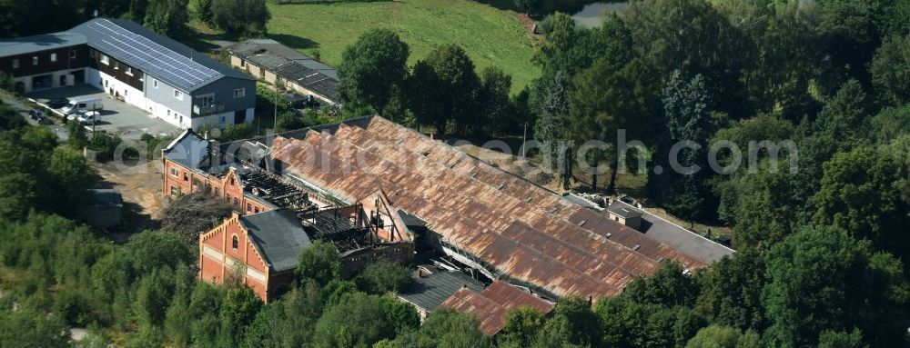 Aerial photograph Mohlsdorf - Ruins of the former factory - building in der Bahnhofsstrasse in Mohlsdorf in the state Thuringia