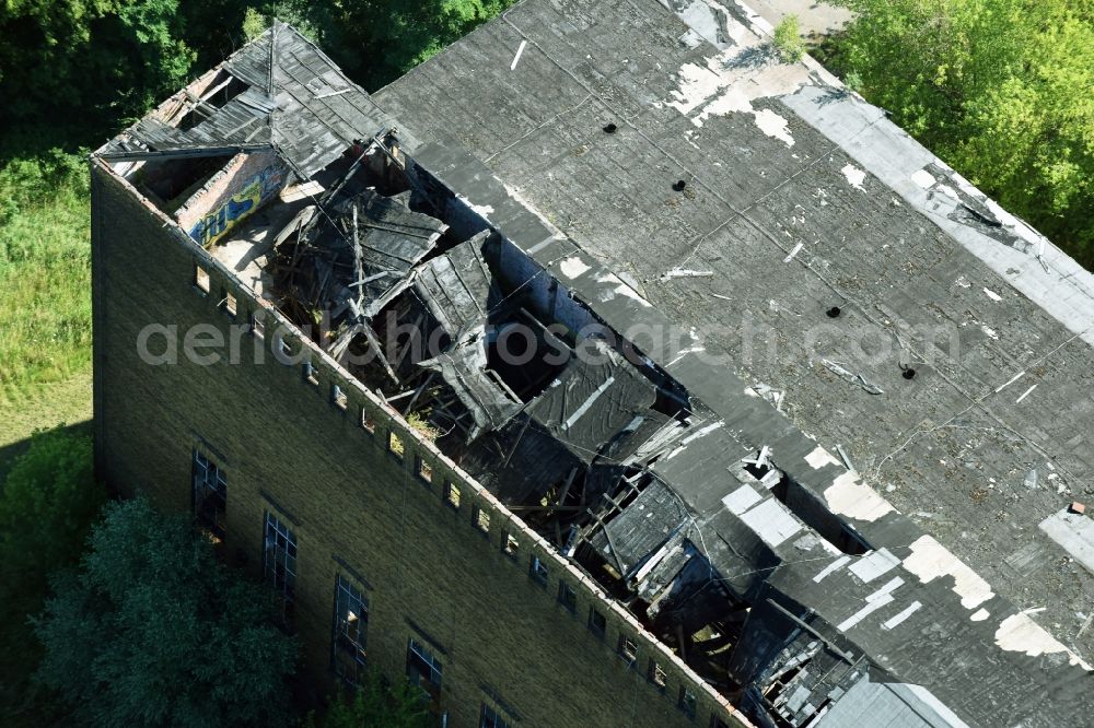 Aerial image Borna - Ruins of the former briquette- factory - building Witznitz in Borna in the state Saxony