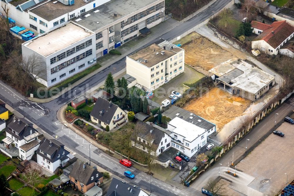 Aerial image Heiligenhaus - Ruins of the former factory - building in Heiligenhaus in the state North Rhine-Westphalia, Germany