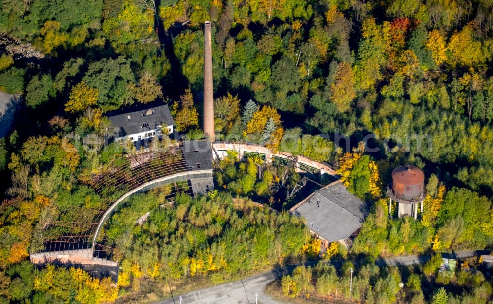 Aerial photograph Bestwig - Ruins of the former locomotive shed in Bestwig in the state North Rhine-Westphalia