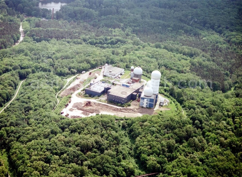 Aerial photograph Berlin - Ruins of the former American military interception and radar system on the Teufelsberg in Berlin - Charlottenburg