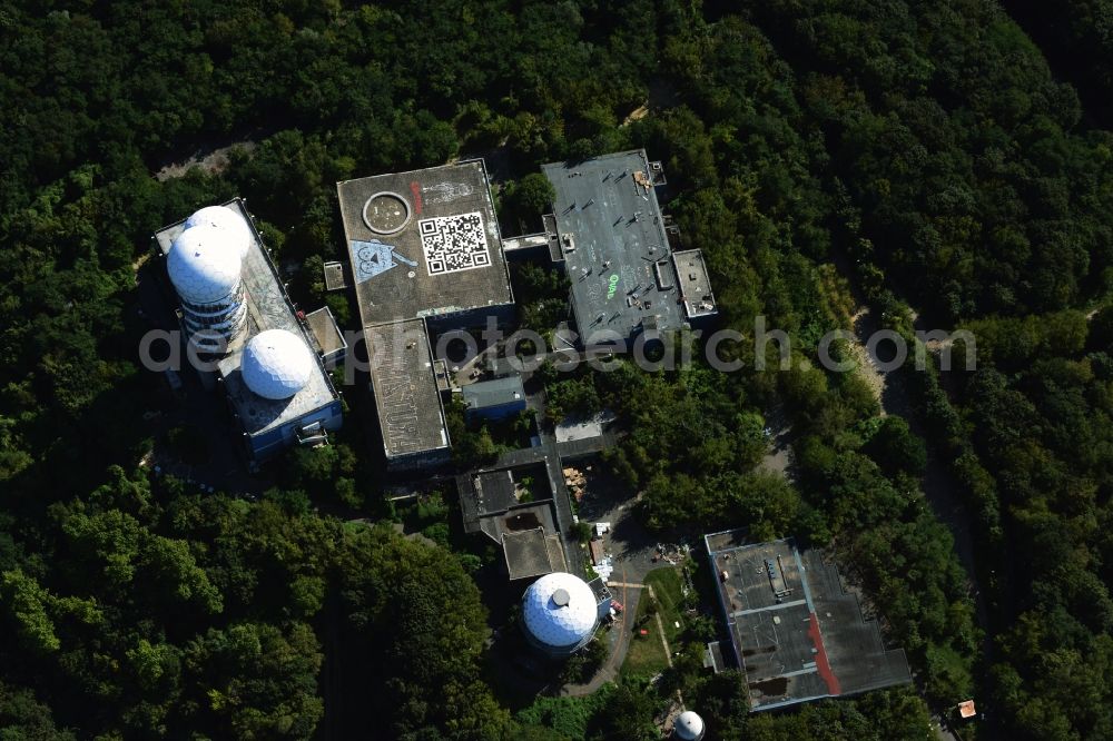 Aerial photograph Berlin - Ruins of the former American military interception and radar system on the Teufelsberg in Berlin - Charlottenburg