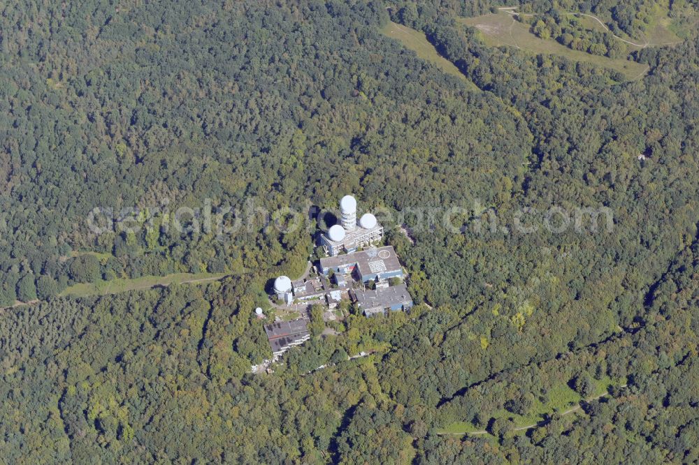 Berlin from the bird's eye view: Ruins of the former American military interception and radar system on the Teufelsberg in Berlin - Charlottenburg