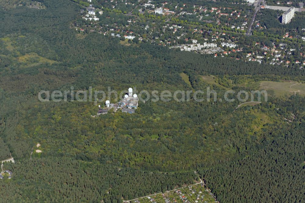 Aerial image Berlin - Ruins of the former American military interception and radar system on the Teufelsberg in Berlin - Charlottenburg