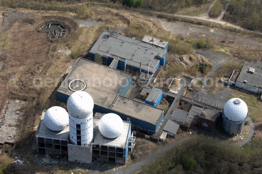 Aerial image Berlin - Ruins of the former American military interception and radar system on the Teufelsberg in Berlin - Charlottenburg