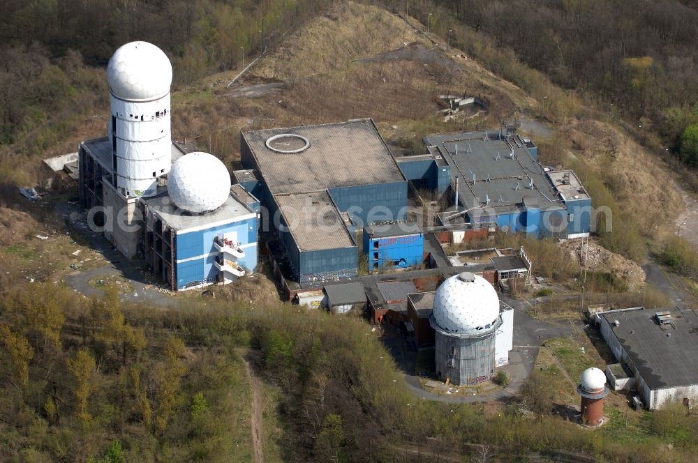 Aerial photograph Berlin - Ruins of the former American military interception and radar system on the Teufelsberg in Berlin - Charlottenburg