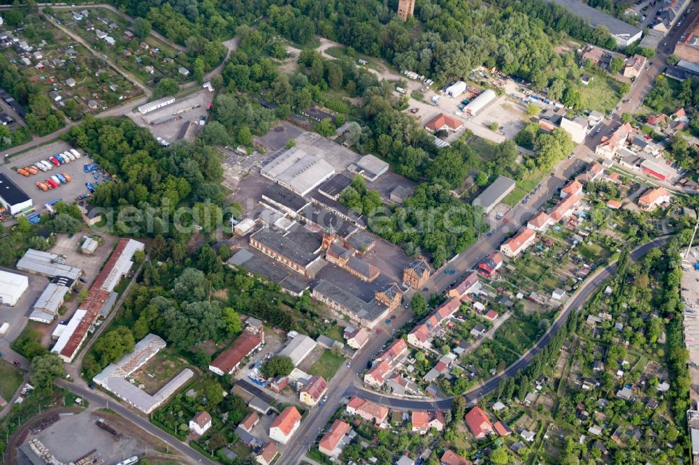 Aerial image Frankfurt (Oder) - Ruins of the former slaughterhouse at the Herbert Jensch-street location in Frankfurt (Oder) in Brandenburg