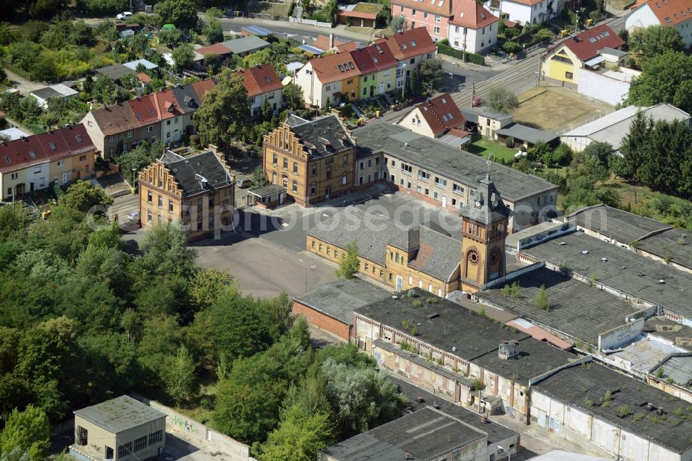 Frankfurt (Oder) from the bird's eye view: Ruins of the former slaughterhouse at the Herbert Jensch-street location in Frankfurt (Oder) in Brandenburg