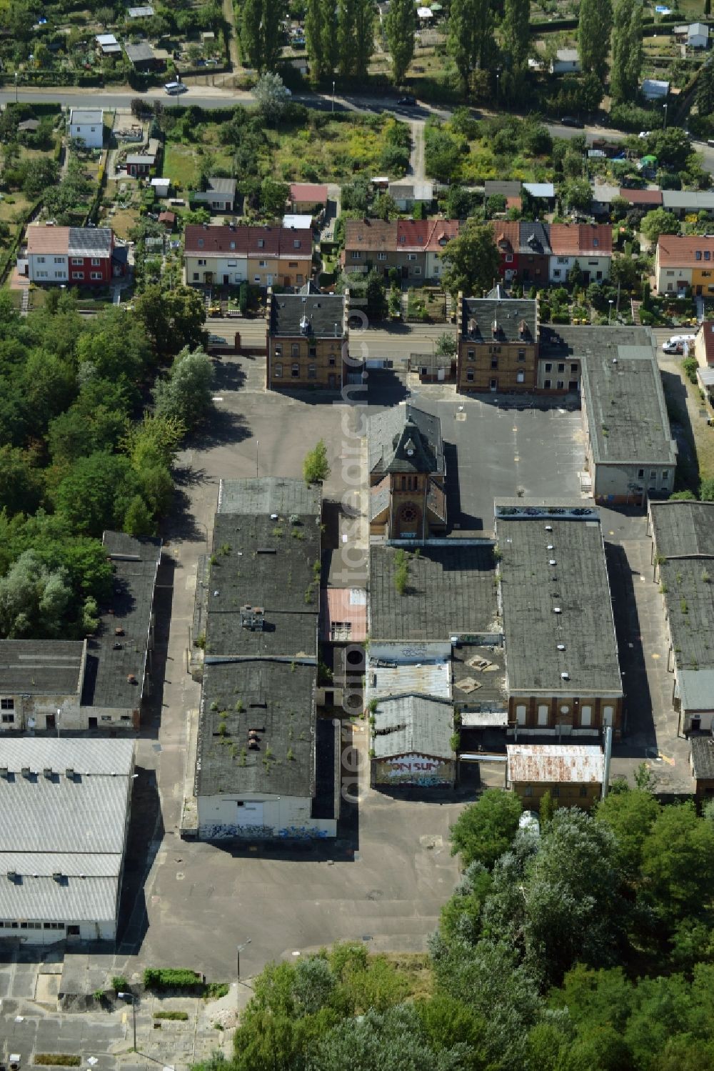 Frankfurt (Oder) from above - Ruins of the former slaughterhouse at the Herbert Jensch-street location in Frankfurt (Oder) in Brandenburg