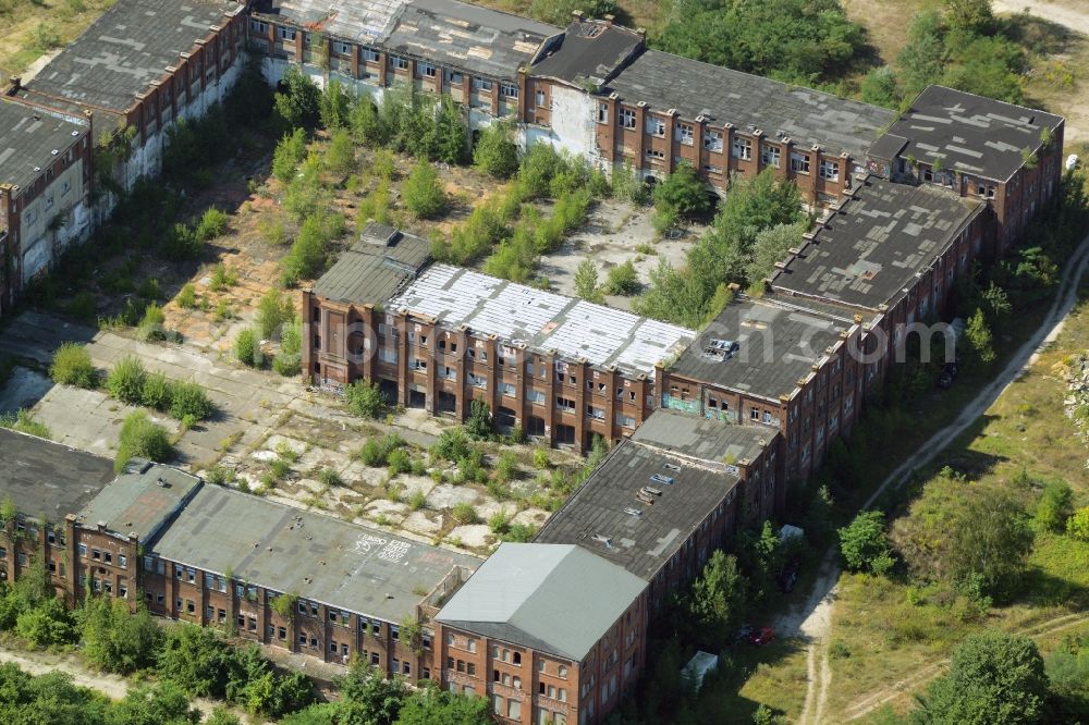 Aerial image Berlin - Ruins of the former Spindler's cleaning factory Rewatex in the planning area of the city residential water Spindlersfeld