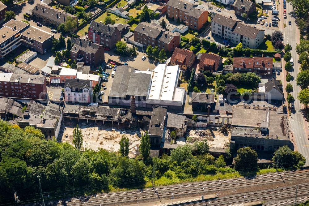 Aerial photograph Ahlen - Ruin the buildings and halls on Industriestrasse in Ahlen in the state North Rhine-Westphalia, Germany