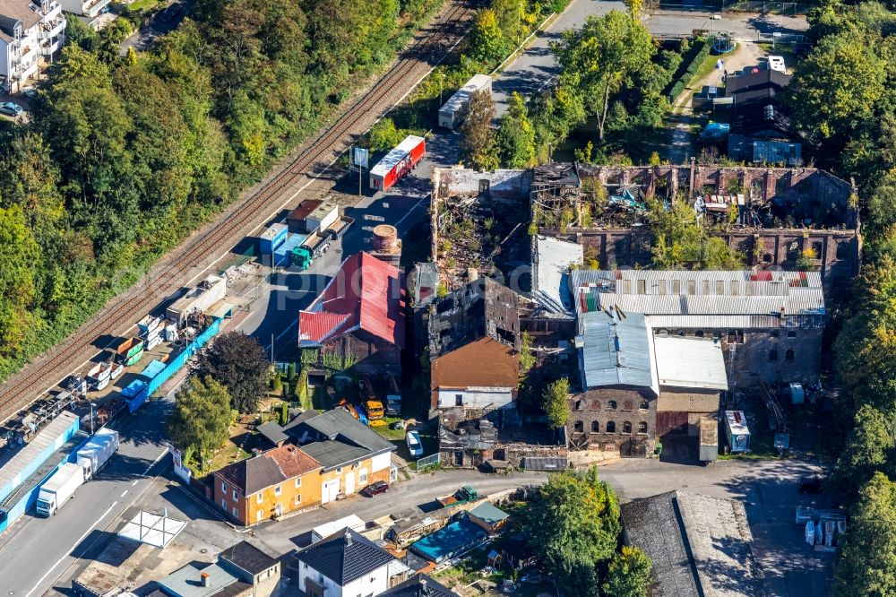 Aerial image Hagen - Ruin the buildings and halls on Delsterner Strasse in Hagen in the state North Rhine-Westphalia, Germany