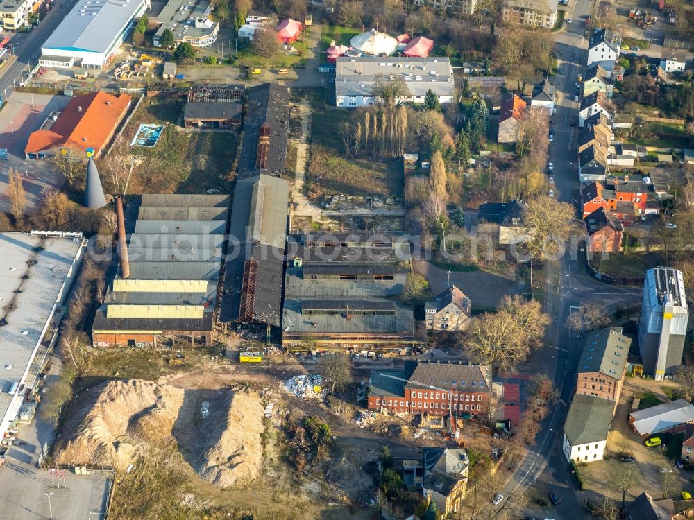 Aerial photograph Herne - Ruin the buildings and halls on Eschstrasse - Dornstrasse in Herne in the state North Rhine-Westphalia, Germany