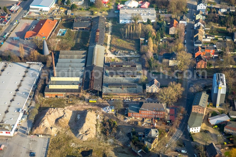 Herne from above - Ruin the buildings and halls on Eschstrasse - Dornstrasse in Herne in the state North Rhine-Westphalia, Germany