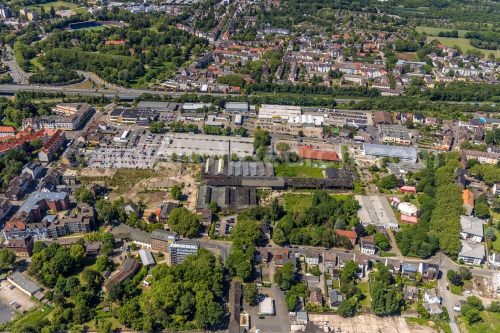 Aerial photograph Herne - Ruin the buildings and halls on Eschstrasse - Dornstrasse in Herne in the state North Rhine-Westphalia, Germany