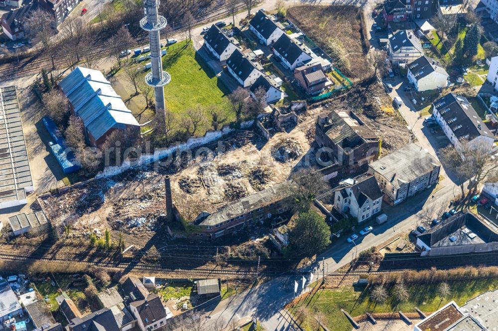 Herne from above - Ruin the buildings and halls on Mulvanystrasse at the local transmission mast in Herne at Ruhrgebiet in the state North Rhine-Westphalia, Germany