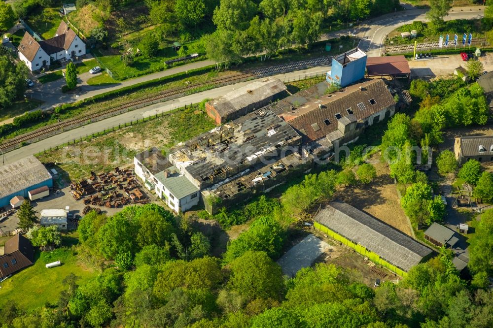 Aerial image Witten - Ruin the buildings and halls on Muttentalstrasse in Witten in the state North Rhine-Westphalia, Germany