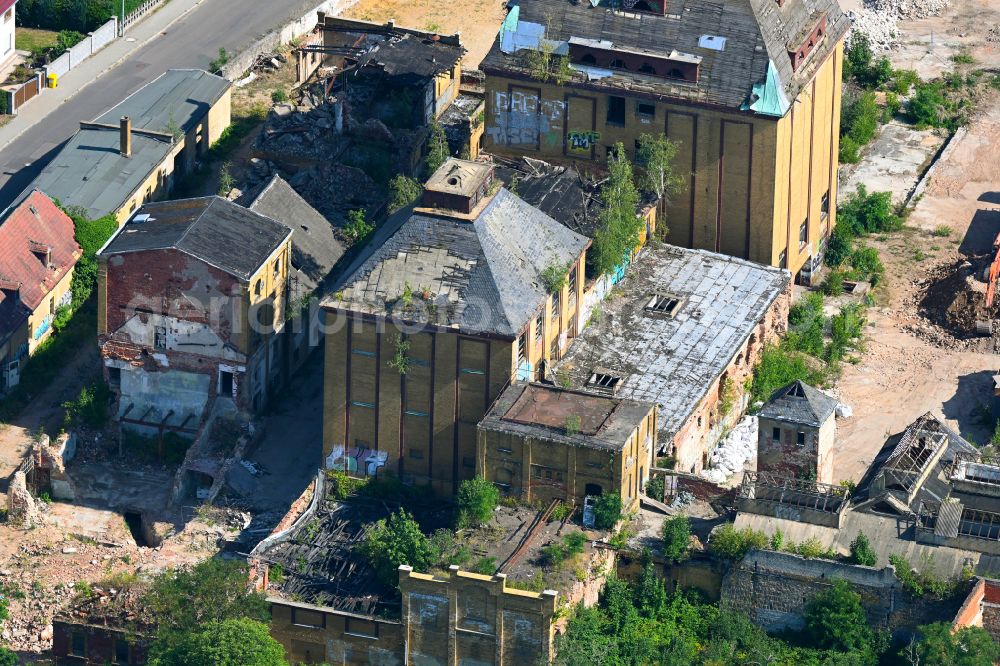 Aerial image Leipzig - Ruin the buildings and halls of Sternburg - Brauerei on street Zur Alten Brauerei in the district Luetzschena in Leipzig in the state Saxony, Germany