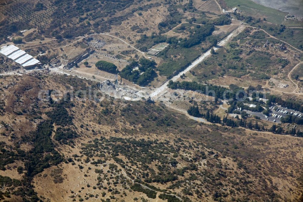 Selcuk from above - View of the Grand Theatre at Efes. The ruins of Ephesus are now near Selcuk in Turkey