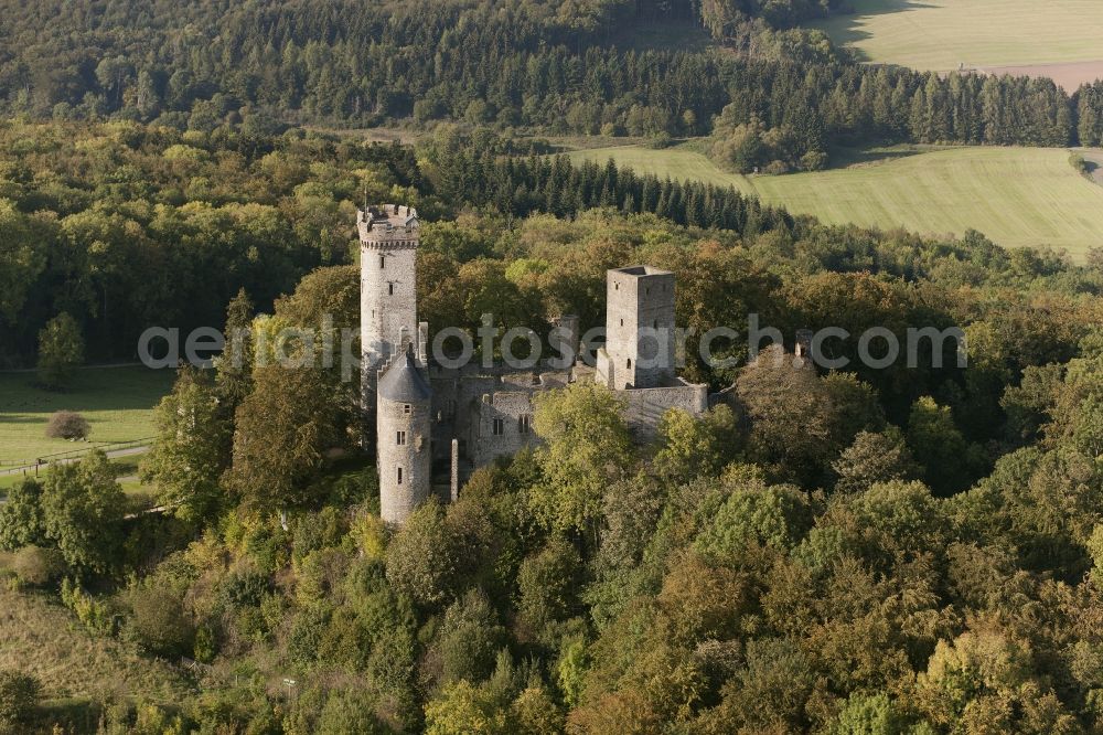 Pelm from the bird's eye view: Ruins of the castle in Kassel Pelm in Rhineland-Palatinate