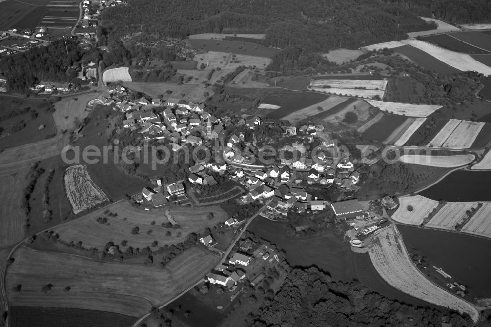 Altenstein from the bird's eye view: Ruins and vestiges of the former castle in Altenstein in the state Bavaria, Germany