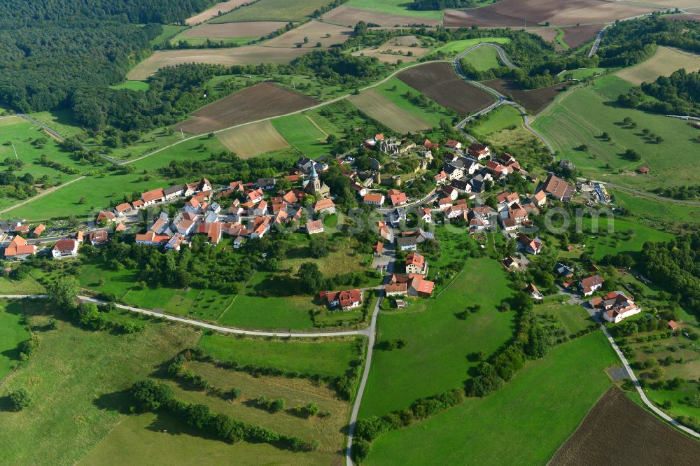 Aerial photograph Altenstein - Ruins and vestiges of the former castle in Altenstein in the state Bavaria, Germany