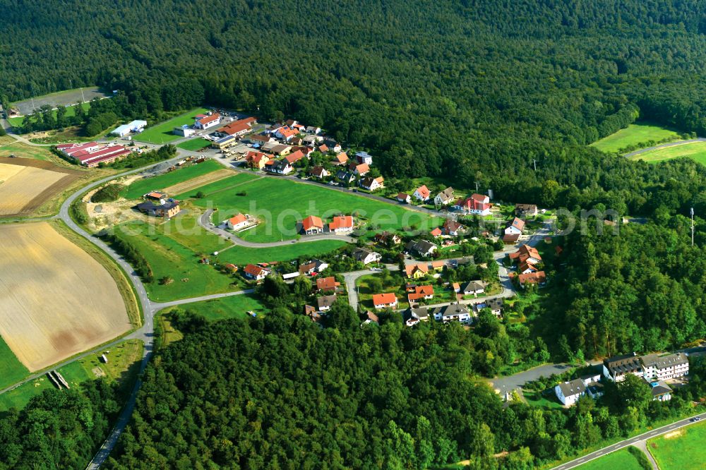 Aerial image Altenstein - Ruins and vestiges of the former castle in Altenstein in the state Bavaria, Germany