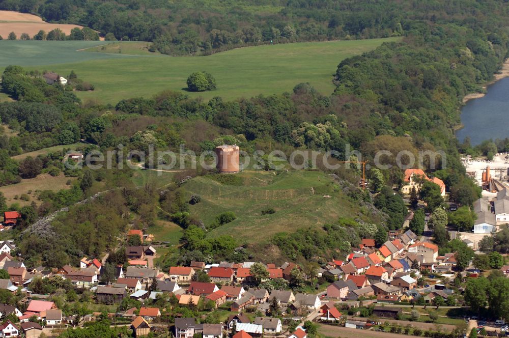 Aerial image Stolpe - Ruins and vestiges of the former castle Stolper Turm - Gruetzpott in Stolpe in the Uckermark in the state Brandenburg, Germany