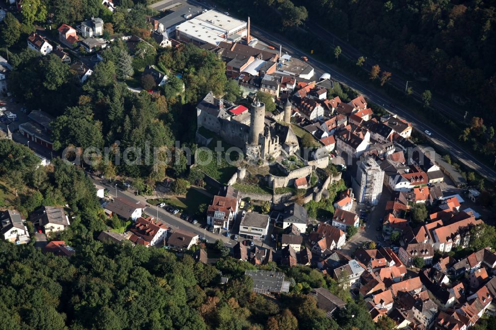 Aerial photograph Eppstein - Ruins and vestiges of the former castle and fortress in Eppstein in the state Hesse