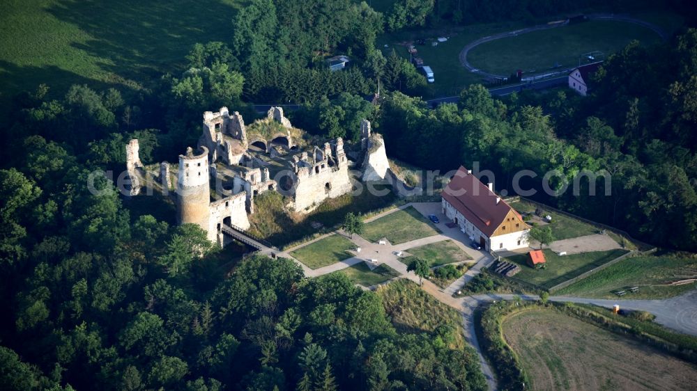 Aerial photograph Bakov nad Jizerou - Ruins and vestiges of the former castle and fortress in Bakov nad Jizerou in Stredocesky kraj, Czech Republic