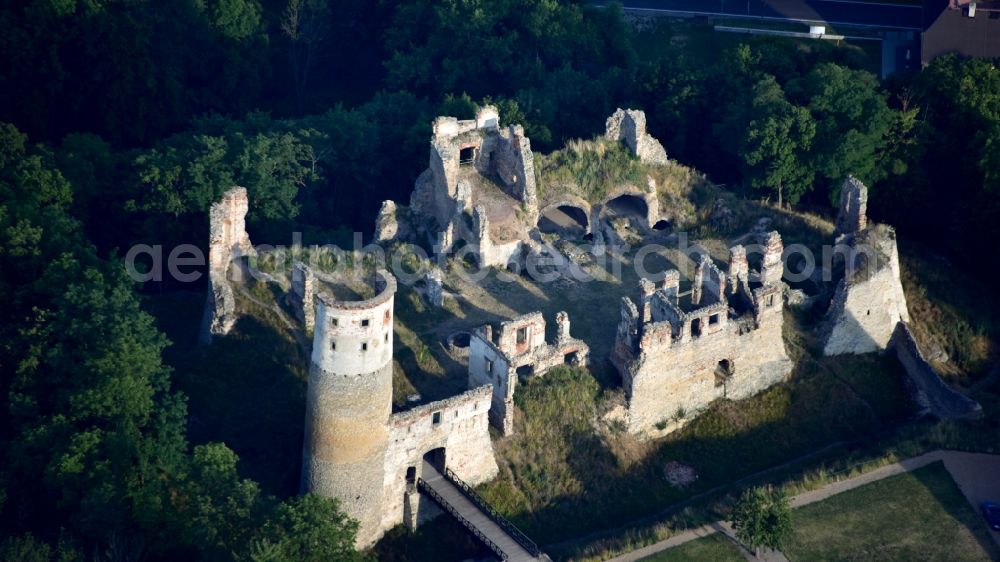 Aerial photograph Bakov nad Jizerou - Ruins and vestiges of the former castle and fortress in Bakov nad Jizerou in Stredocesky kraj, Czech Republic