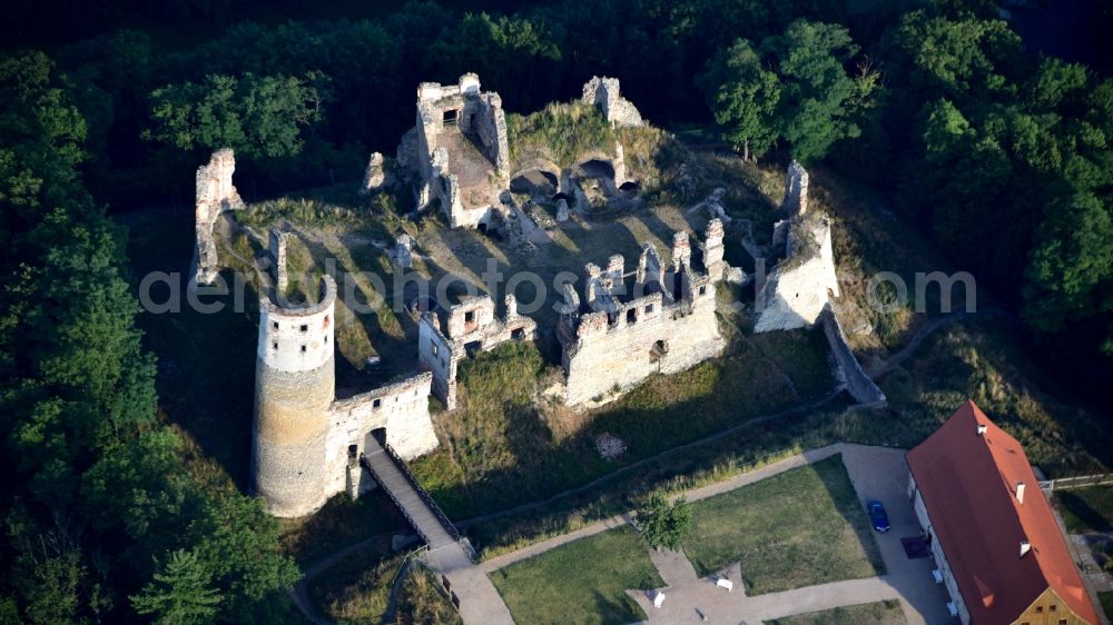 Aerial photograph Bakov nad Jizerou - Ruins and vestiges of the former castle and fortress in Bakov nad Jizerou in Stredocesky kraj, Czech Republic