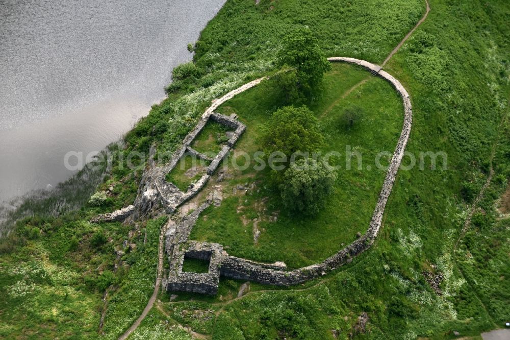 Aerial photograph Bornholm - Ruins and vestiges of the former castle and fortress in Bornholm in Region Hovedstaden, Denmark