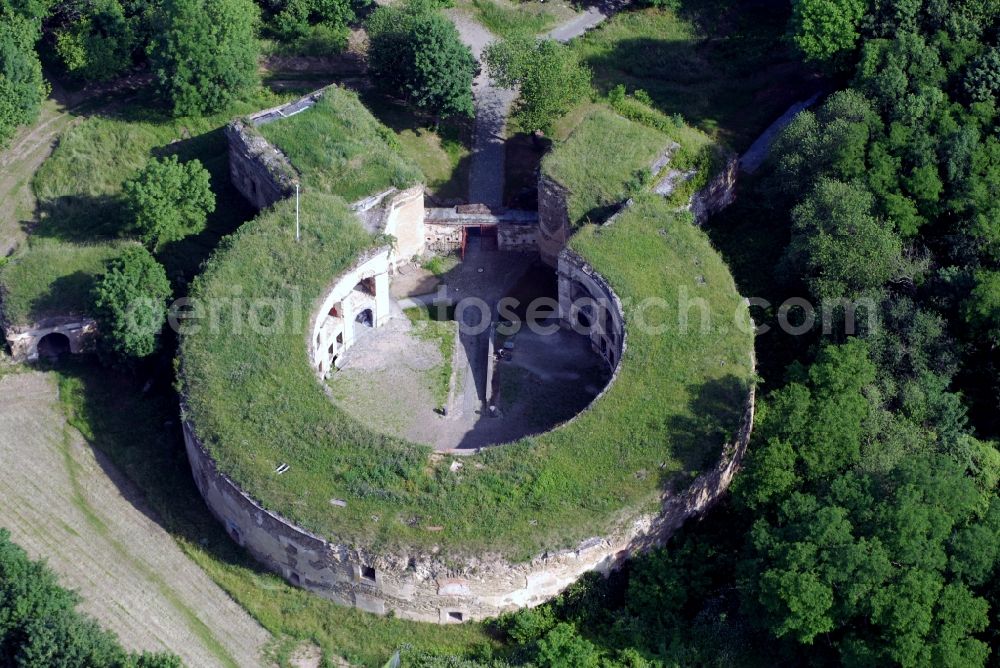 Aerial image Koblenz - Ruins and vestiges of the former castle and fortress Fort Asterstein in Koblenz in the state Rhineland-Palatinate, Germany