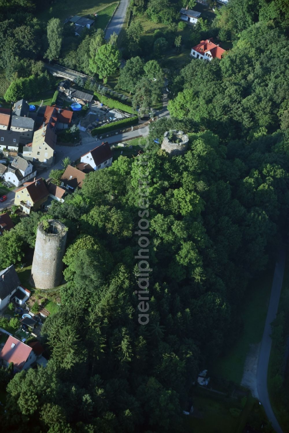 Aerial image Kohren-Sahlis - Ruins and vestiges of the former castle and fortress in Kohren-Sahlis in the state Saxony