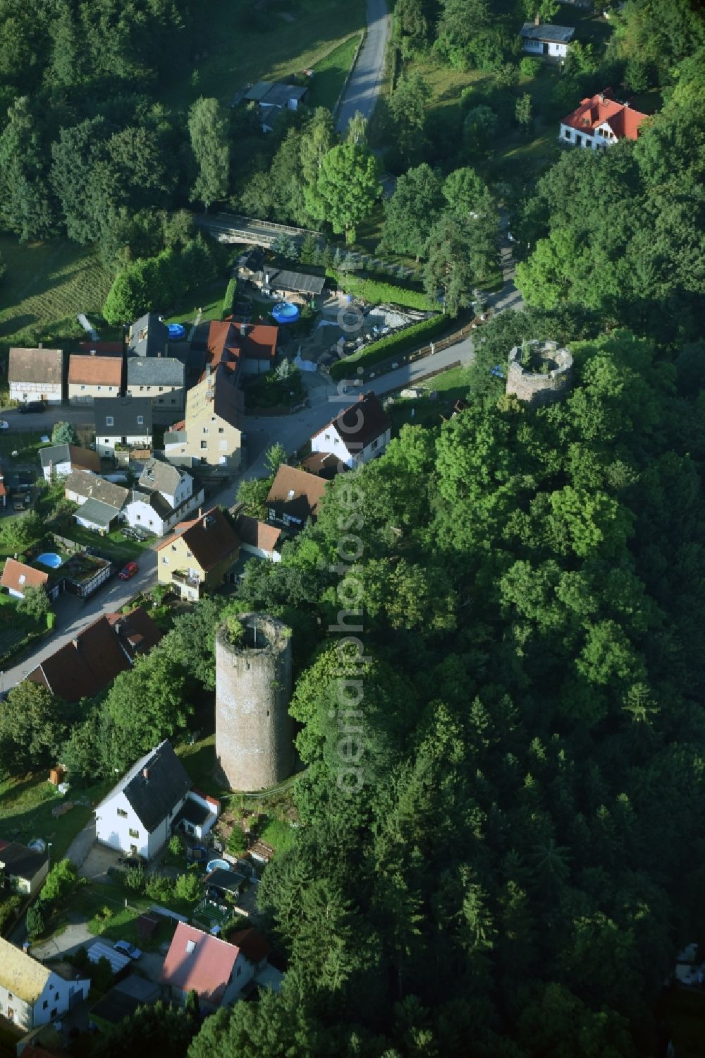 Aerial photograph Kohren-Sahlis - Ruins and vestiges of the former castle and fortress in Kohren-Sahlis in the state Saxony