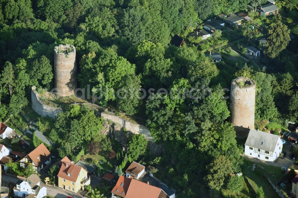 Aerial photograph Kohren-Sahlis - Ruins and vestiges of the former castle and fortress in Kohren-Sahlis in the state Saxony