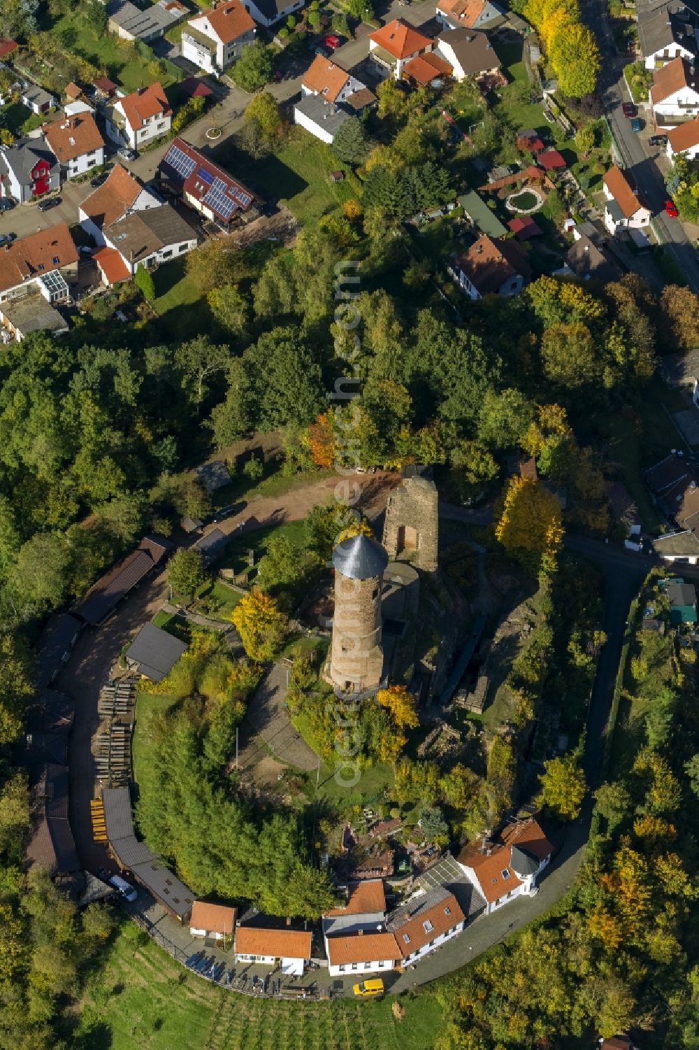 Aerial photograph Kirkel - Ruins and tower / keep of the castle to Kirkel Saarland