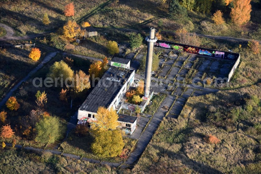 Aerial photograph Petershagen - Ruin of abandoned agricultural function building in Petershagen in the state Brandenburg