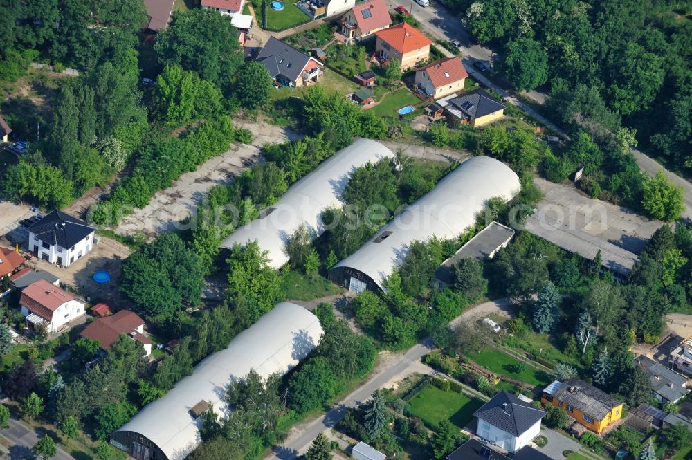 Berlin from above - Ruins of old GDR multipurpose halls at the Bergedorf in Berlin - Kaulsdorf