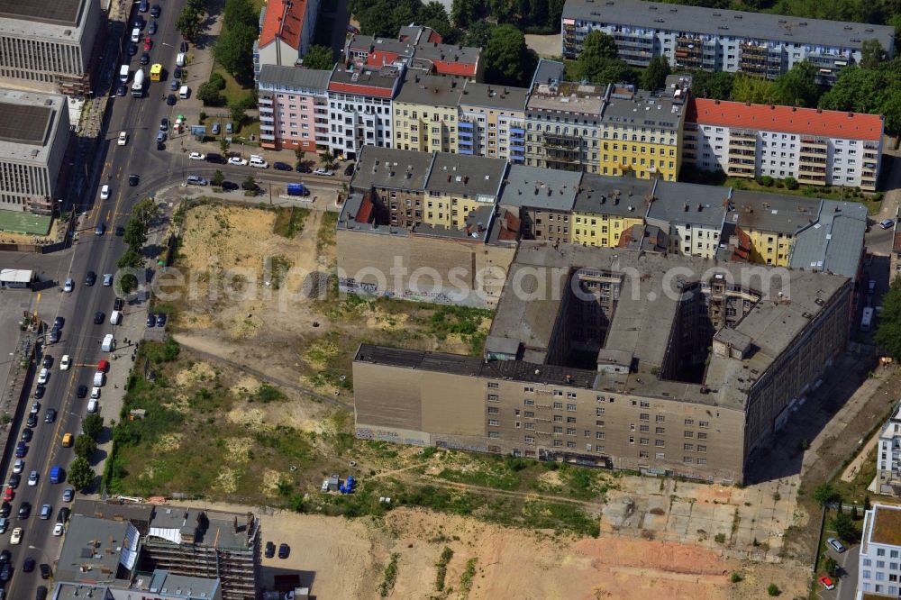 Aerial image Berlin Mitte - Ruins of the factory building of TLG on the Chausseestrasse in the middle of Berlin