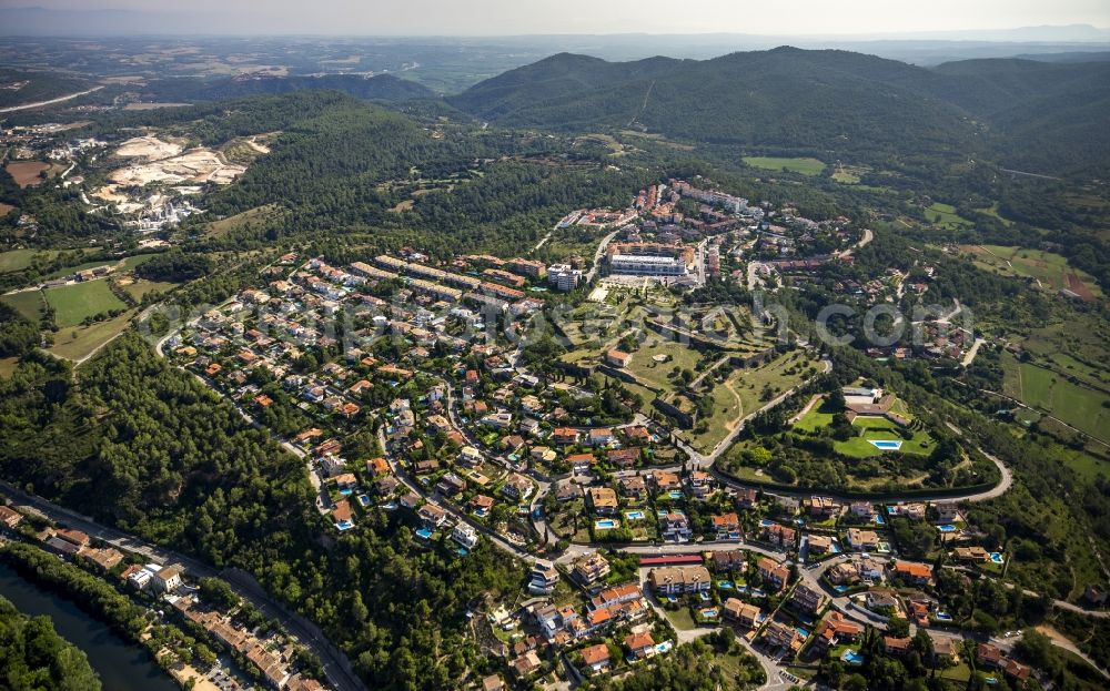 Aerial photograph Girona - Of ruins remains of the Medieval Fort Montjuic - Fortress Girona in Spain