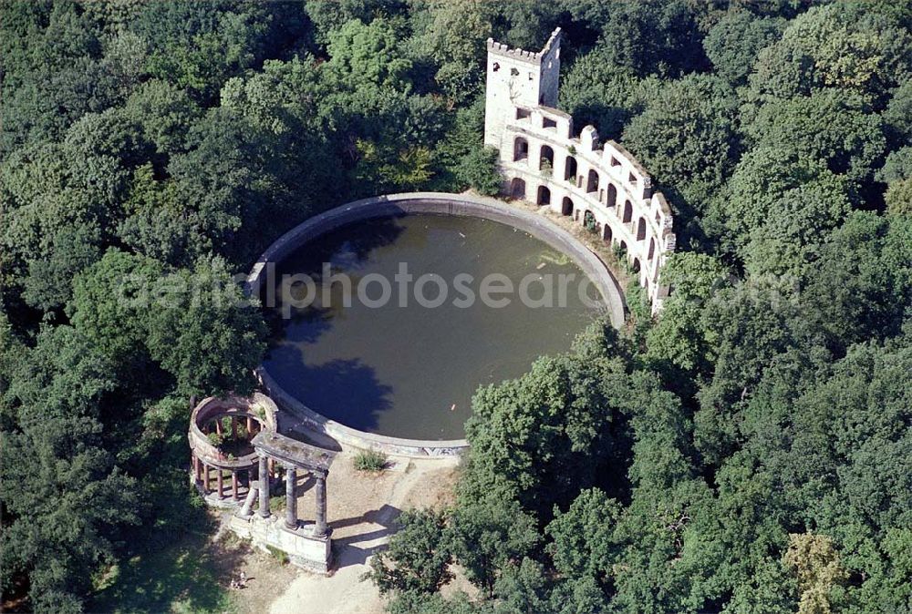 Aerial photograph Potsdam / Brandenburg - Ruinenberg im Park von Potsdam-Sancoussi. Webmaster@Park-Sanssouci.de