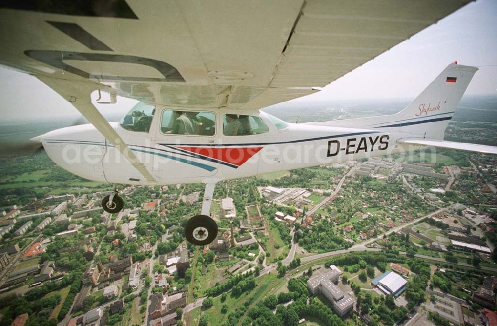 Aerial image Forst / BRB - Rundflug der Agentur mit der Forster Rosenkönigin mit einer C172 der Niederlausitz Flug GmbH vom Flugplatz Neuhausen aus über Cottbus und Forst.