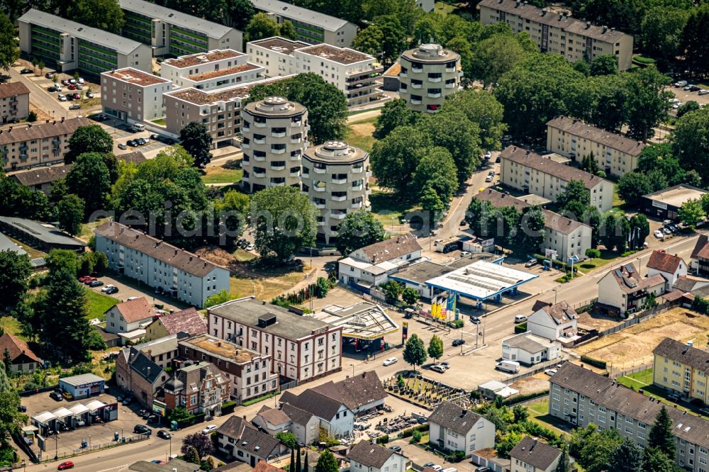 Aerial photograph Lahr/Schwarzwald - Residential and commercial building district along Dinglingen in Lahr/Schwarzwald in the state Baden-Wurttemberg, Germany