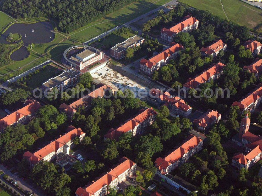 Neuruppin (Brandenburg) from the bird's eye view: Blick auf das Ruppiner Klinikum in Neuruppin. Ruppiner Kliniken GmbH, Fehrbelliner Straße 38, D-16816 Neuruppin, Telefon: (0 33 91) 39-0, Telefax: (0 33 91) 39 10 09, http://