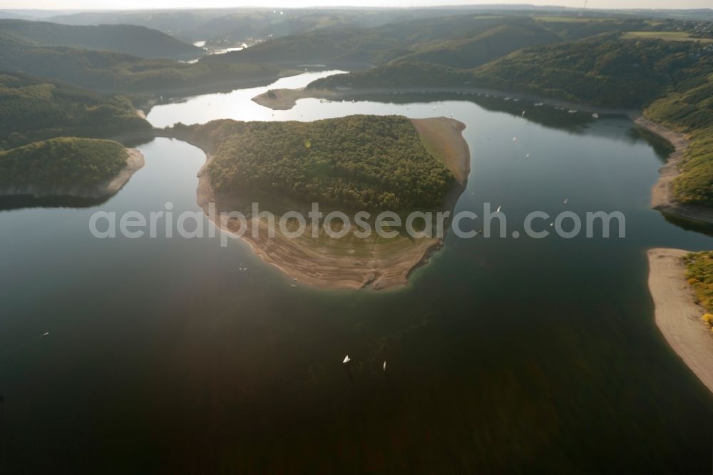 Düren from the bird's eye view: View of the Rurstausee near Dueren in the state of North Rhine-Westphalia