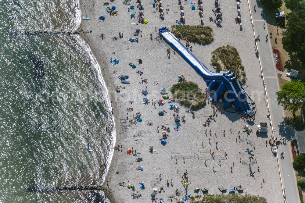 Grömitz from the bird's eye view: Slide on the beach in Groemitz in the state Schleswig-Holstein, Germany