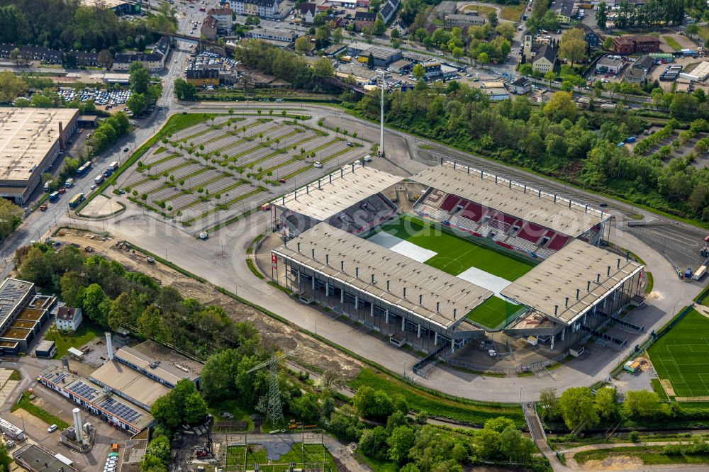 Aerial photograph Essen - rWE - Red-White Stadium in Essen in North Rhine-Westphalia